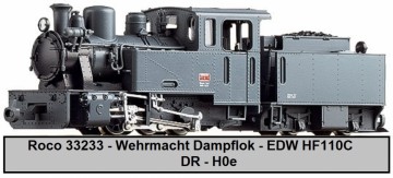 Roco 33233 - Wehrmacht Dampflok - EDW HF110C - DR - H0e
