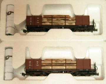 Roco 34594 -  Wagenset - Halbrungenwagen + Holz  – OOm/s 76874 + OOm/s 76868 – ÖBB – H0e