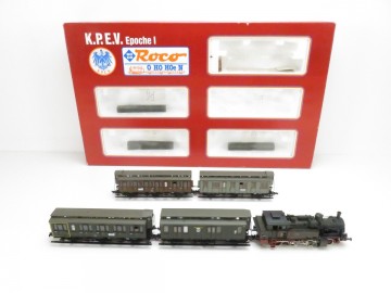 Sy0250 roco 43025 h0 dc zugpackung mit dampflok t 12 der kpev modellbahn ankauf ankauf modelleisenbahn 1