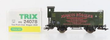 Trix h0   240782398924303   modeltrein goederenwagon 7   5 twee assige goederenwagens met oa hoge open bakwagen met huif   kbaysts