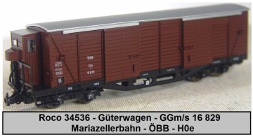 Roco 34536 - Güterwagen - GGm/s 16 829 - Mariazellerbahn - ÖBB - H0e