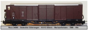 Roco 34590 – Gedeckter Güterwagen - 16 813 GGm/s – Mariazellerbahn – ÖBB – H0e