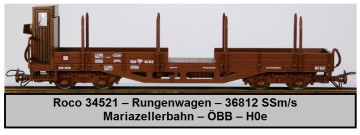 Roco 34521 – Rungenwagen – 36812 SSm/s – Mariazellerbahn – ÖBB – H0e