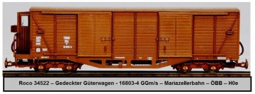 Roco 34522 – Gedeckter Güterwagen - 16803-4 GGm/s – Mariazellerbahn – ÖBB – H0e